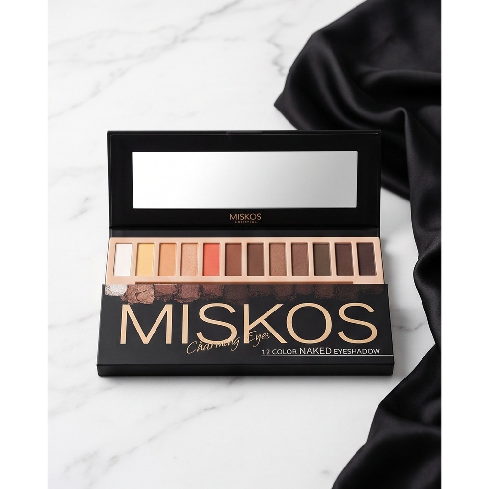 MISKOS Charming Eyes 12 Color Naked Eyeshadow Palette Neutral Earth Tones